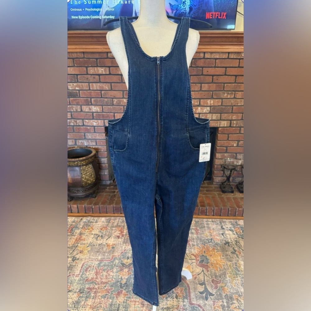 Free People Dark Blue Women Jeans Overalls